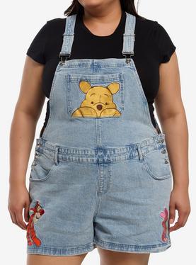 Disney Winnie The Pooh & Friends Denim Shortalls Plus Size, , hi-res